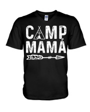 Camp Mama Summer Camp Bilingual V-Neck T-Shirt tile