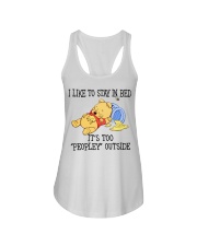 I Like To Stay In Bed Ladies Flowy Tank tile