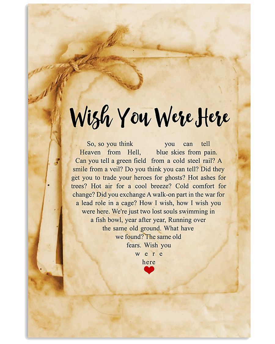 Wish You Were Here 24x36 Poster
