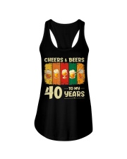 40th Birthday Gifts Funny Cheers And Beers To Ladies Flowy Tank tile