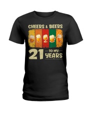 21st Birthday Gifts Funny Cheers And Beers Ladies T-Shirt tile
