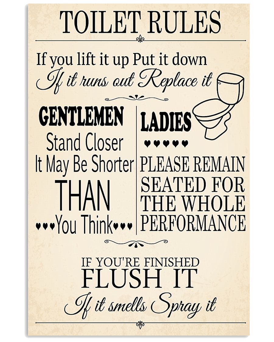 TOILET RULES 24x36 Poster