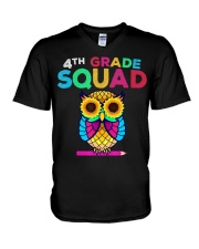 4th Grade Squad Sunflower Owl Fourth Grade V-Neck T-Shirt tile