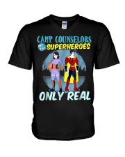 Camp Counselors are like Superheroes only real V-Neck T-Shirt tile