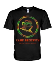 Camp Beckwith Beach Alabama V-Neck T-Shirt tile