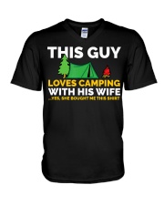 Camp This Guy Loves Camping With His Wife V-Neck T-Shirt tile