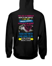 My Whole World In a Tow Truck Hooded Sweatshirt back