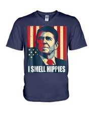 Ronald Reagan I Smell Hippies Shirt Funny Politica V-Neck T-Shirt thumbnail