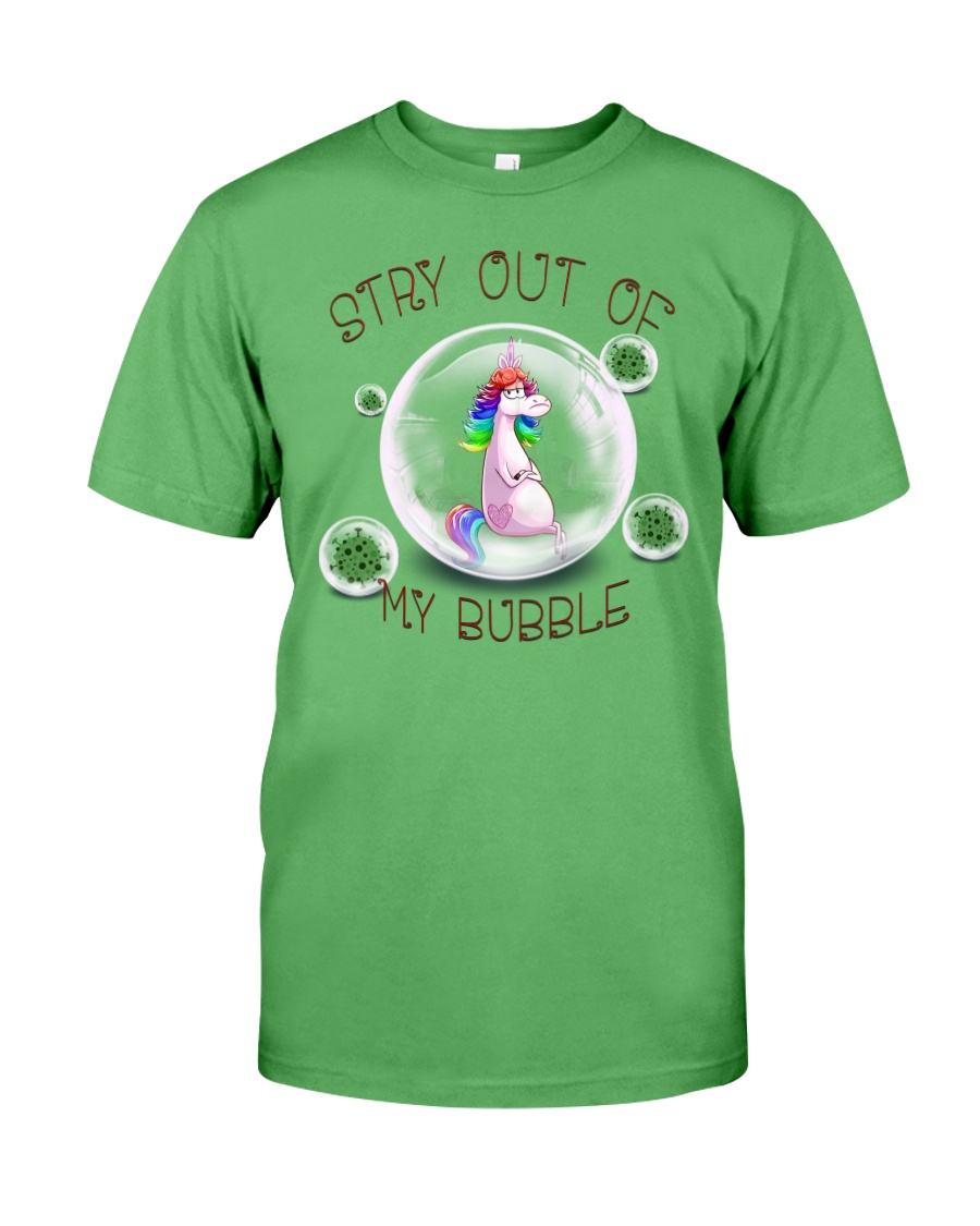 Stay Out Of My Bubble Unicorn T shirt Premium Fit Mens Tee