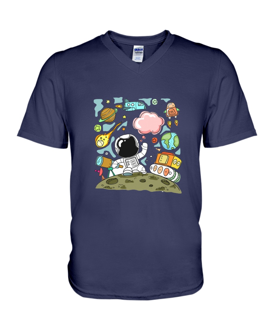 Spaceman Chilling V-Neck T-Shirt