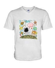 Spaceman Chilling V-Neck T-Shirt thumbnail
