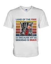 Memorial Day Because My Grandad Is Brave V-Neck T-Shirt thumbnail