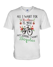 Cycle - Merry Christmas - All I Want V-Neck T-Shirt thumbnail