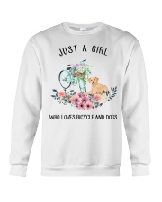 Cycle - Just A Girl Who Loves Bicycle And Dogs Crewneck Sweatshirt thumbnail