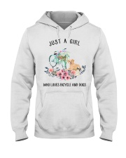 Cycle - Just A Girl Who Loves Bicycle And Dogs Hooded Sweatshirt thumbnail