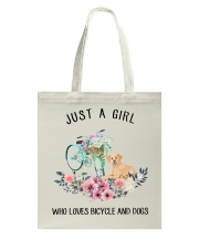 Cycle - Just A Girl Who Loves Bicycle And Dogs Tote Bag thumbnail