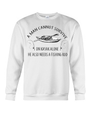 Kayaking - A Man Cannot Survive On Kayak Alone Crewneck Sweatshirt thumbnail