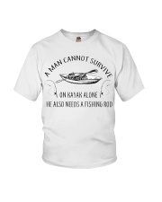 Kayaking - A Man Cannot Survive On Kayak Alone Youth T-Shirt thumbnail