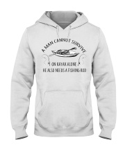 Kayaking - A Man Cannot Survive On Kayak Alone Hooded Sweatshirt thumbnail
