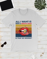 Family All I Want Is Beer And Mouth Hugs Classic T-Shirt lifestyle-mens-crewneck-front-17