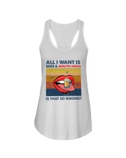 Family All I Want Is Beer And Mouth Hugs Ladies Flowy Tank thumbnail