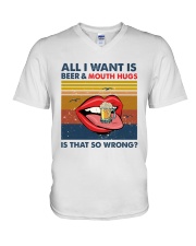 Family All I Want Is Beer And Mouth Hugs V-Neck T-Shirt thumbnail