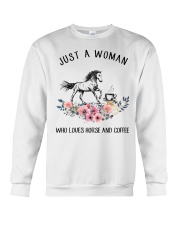 Horse - Just A Woman Who Loves Horse And Coffee Crewneck Sweatshirt thumbnail