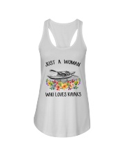 Kayaking - Just A Woman Who Loves Kayaks Ladies Flowy Tank thumbnail