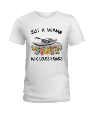 Kayaking - Just A Woman Who Loves Kayaks Ladies T-Shirt thumbnail