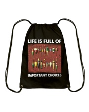 Fishing - Life Is Full Of Important Choices Drawstring Bag tile