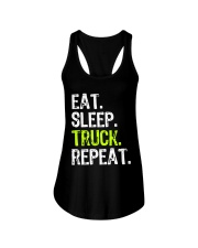 Truckers Eat Sleep Truck Repeat Ladies Flowy Tank tile
