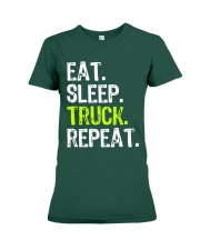 Truckers Eat Sleep Truck Repeat Premium Fit Ladies Tee tile