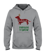 Dachshund Through The Snow HT10 Hooded Sweatshirt thumbnail