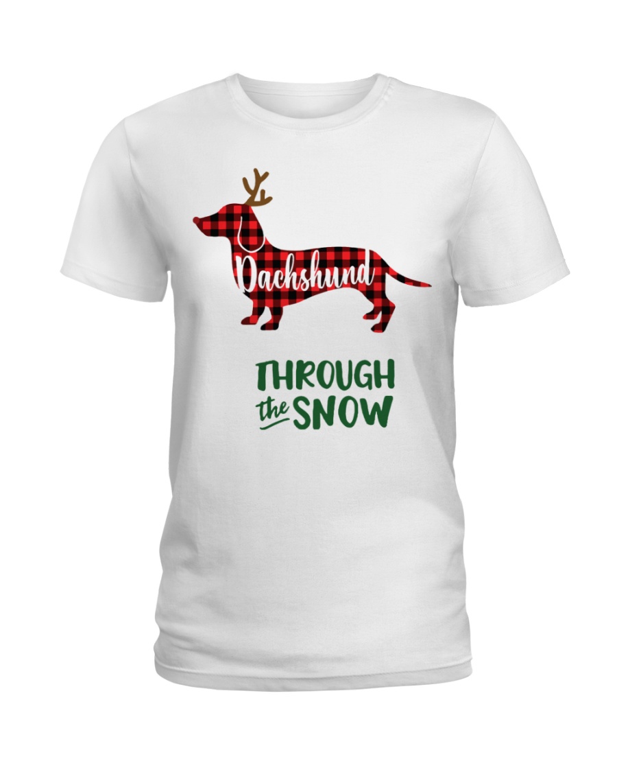 Dachshund Through The Snow HT10 Ladies T-Shirt