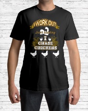 I WORK OUT JUST KIDDING I CHASE CHICKENS VA95 Classic T-Shirt lifestyle-mens-crewneck-front-1