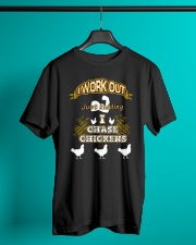 I WORK OUT JUST KIDDING I CHASE CHICKENS VA95 Classic T-Shirt lifestyle-mens-crewneck-front-3