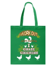 I WORK OUT JUST KIDDING I CHASE CHICKENS VA95 Tote Bag thumbnail