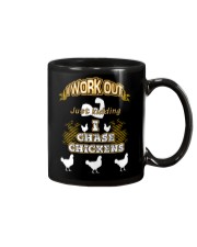 I WORK OUT JUST KIDDING I CHASE CHICKENS VA95 Mug thumbnail