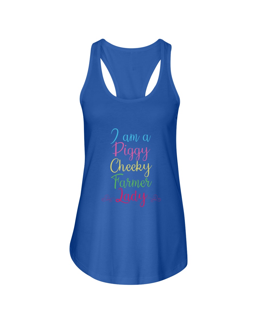 I am a piggy cheeky farmer lady-QT00 Ladies Flowy Tank