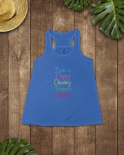 I am a piggy cheeky farmer lady-QT00 Ladies Flowy Tank lifestyle-bellaflowy-tank-front-6