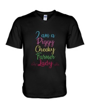 I am a piggy cheeky farmer lady-QT00 V-Neck T-Shirt thumbnail