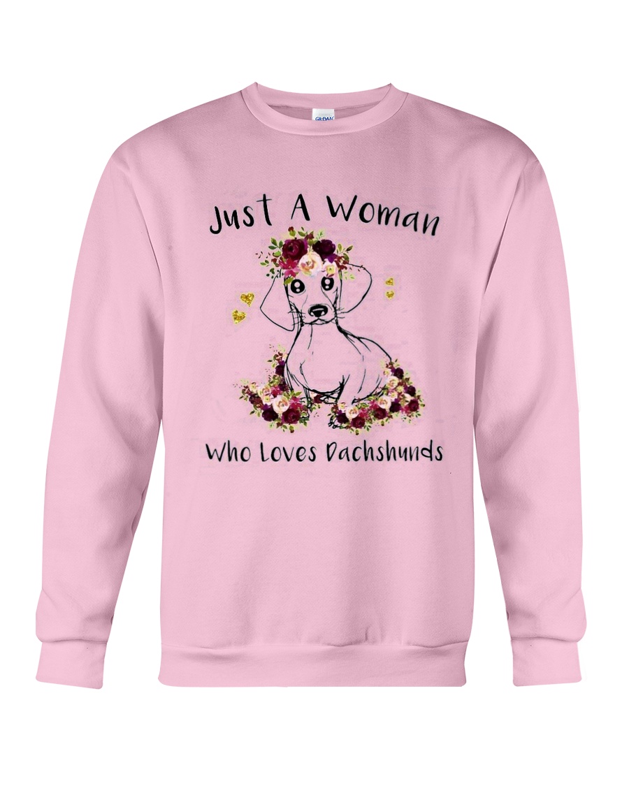 Just a woman who loves dachshunds EL11 Crewneck Sweatshirt