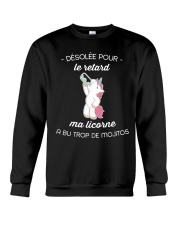 Dsl pour le retard ma licorne a bu trop de mojito Crewneck Sweatshirt thumbnail