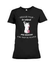 Dsl pour le retard ma licorne a bu trop de mojito Premium Fit Ladies Tee thumbnail