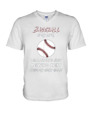 baseball is my life V-Neck T-Shirt tile
