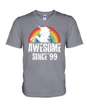 Unicorn Awesome Since 1999 V-Neck T-Shirt tile