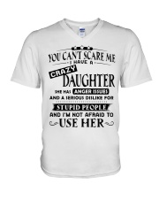 Family I Have A Crazy Daughter SANG V-Neck T-Shirt tile