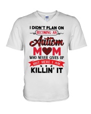 Family I Didn't Plan On Becoming An Autism Mom V-Neck T-Shirt tile