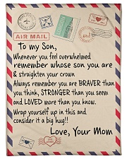 Family To My Son Small Fleece Blanket - 30" x 40" front