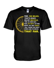 YEP 100 MILES T-Shirt Love Cicyling V-Neck T-Shirt thumbnail